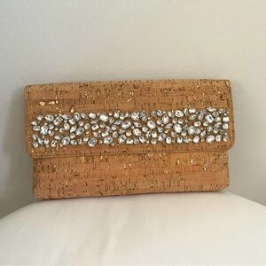 Lilly Pulitzer Georgette Embellished with Crystals Cork Clutch, Natural Nude